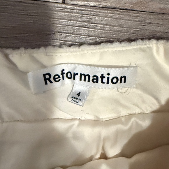 Reformation Cream Button-Up Mini Skirt - Picture 2 of 3